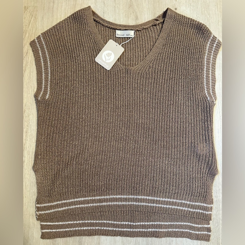 Brown Sleeveless Sweater